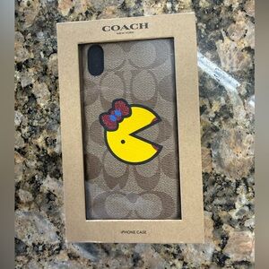 Coach x Pac-Man iPhone XS Max Case Signature Khaki Yellow NWT